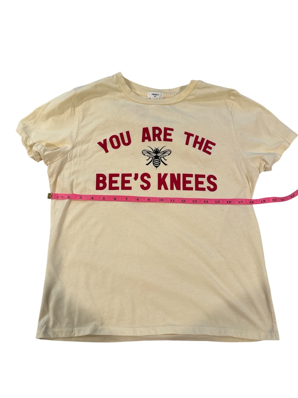 Forever 21 butter color “You are the bee’s knees”Graphic tee